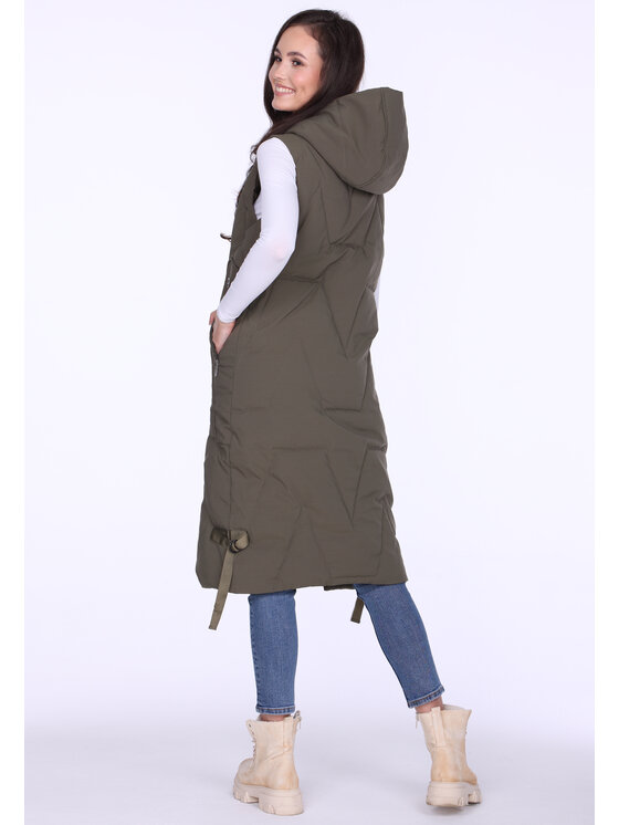 Perso Perso Kurtka damska BLH220050F Khaki Regular Fit