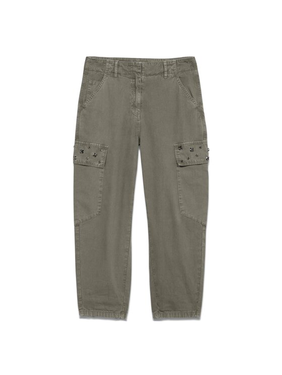 Oltre Oltre Pantaloni di tessuto P790R008322N035 Verde Boy Fit