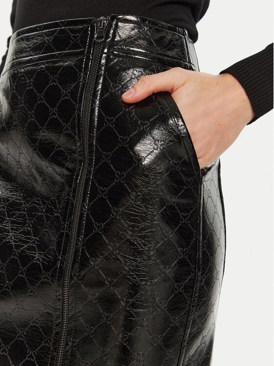 ACCESS FASHION ACCESS FASHION Fustă din imitație de piele 44-6064-178 Negru Slim Fit