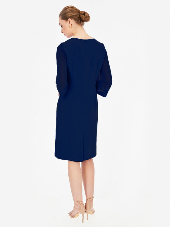 Potis & Verso Potis & Verso Sukienka elegancka Gardena Granatowy Slim Fit