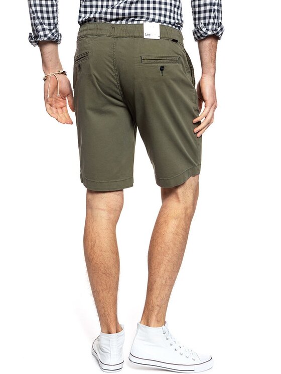 Lee Lee Szorty materiałowe DRAWSTRING SHORT Zielony Regular Fit