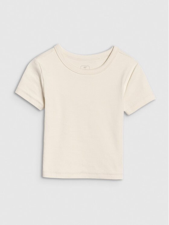 4F 4F T-Shirt 4FJWSS25TTSHF1852-12S Biały Slim Fit