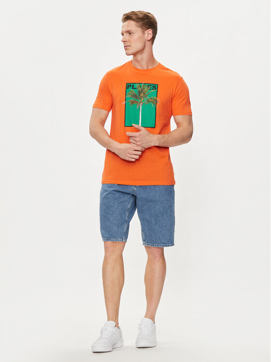 United Colors Of Benetton United Colors Of Benetton T-shirt 3P7XU108X Narančasta Regular Fit