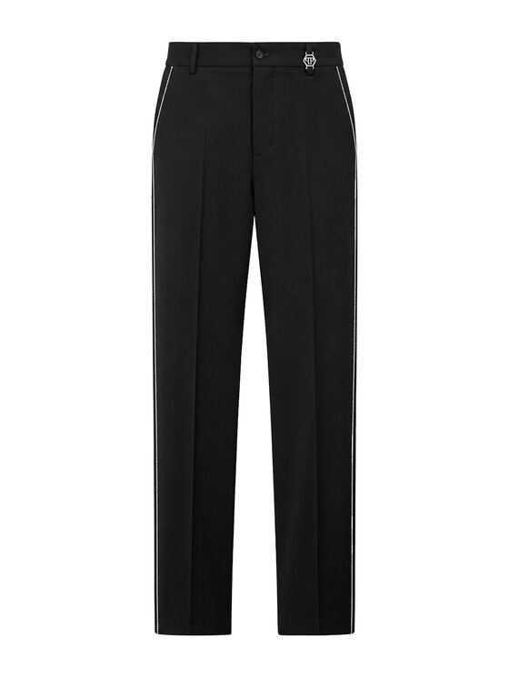 PHILIPP PLEIN PHILIPP PLEIN Bavlnené nohavice 32060 Čierna Wide Fit