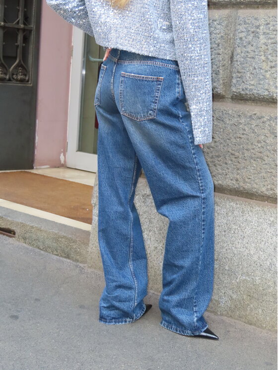 Magda Matyja Magda Matyja Jeansy MONTANA LOOSE JEANS Granatowy Loose Fit
