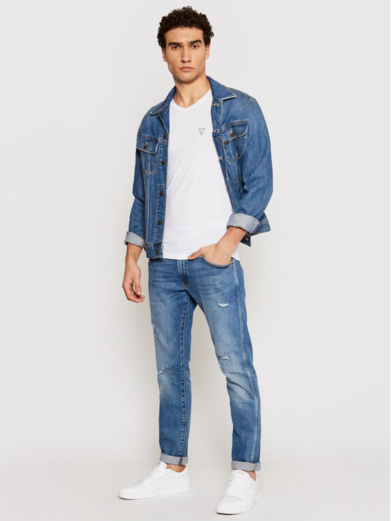 Guess Guess T-Shirt U97M01 JR003 Weiß Slim Fit