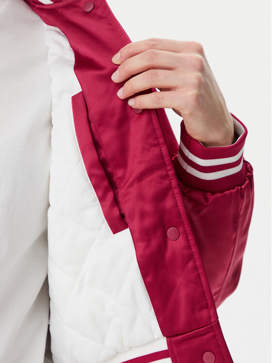 Tommy Jeans Tommy Jeans Bomber striukė Satin Coach DW0DW20229 Rožinė Regular Fit