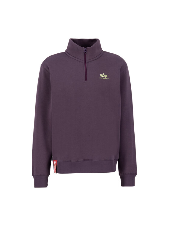 Alpha Industries Alpha Industries Bluza Half Zip Small Logo Sweatshirt Fioletowy Regular Fit