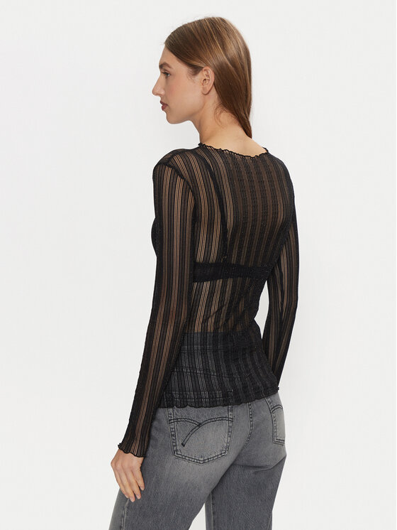 Vila Vila Μπλουζάκι Mist 14102378 Μαύρο Slim Fit
