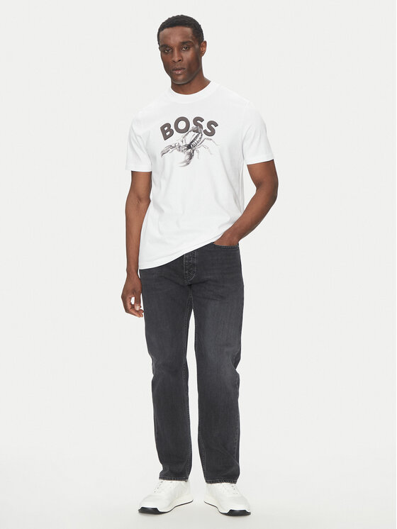 BOSS BOSS Tricou Te_Bossfish 50539196 Alb Regular Fit