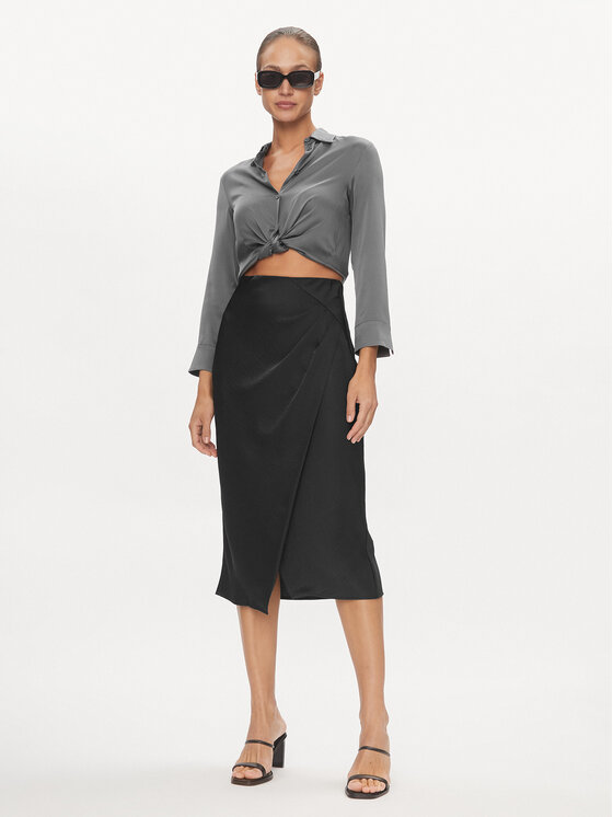 YAS YAS Midi szoknya 26032507 Fekete Regular Fit