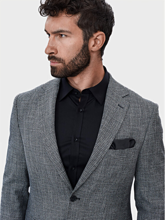 Evenemen Evenemen Marynarka Mattina Szary Slim Fit