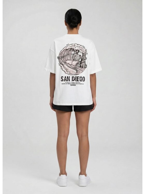 PITBULL PITBULL T-Shirt SKULL SURF Biały Regular Fit