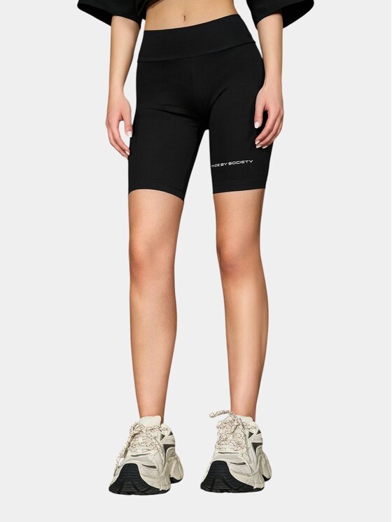 MADE BY SOCIETY MADE BY SOCIETY Kolarki Bermude GRAFT WIDE - B27322 Czarny Basic Fit