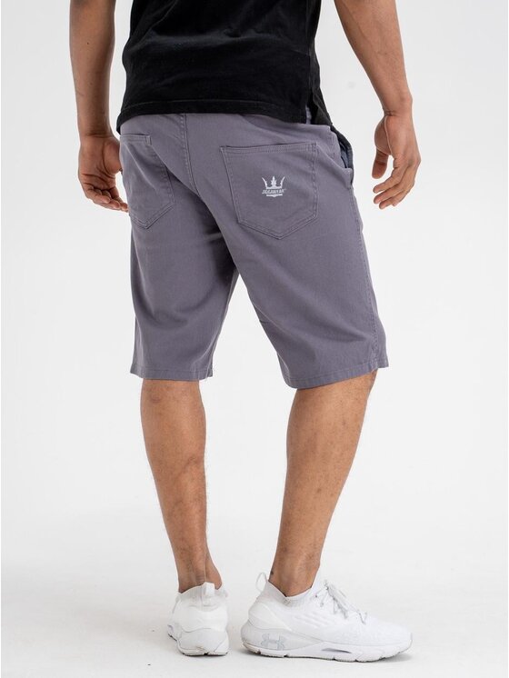 Jigga Wear Jigga Wear Szorty materiałowe Krótkie spodenki Na wiosnę lato na gumce wakacje urlop 128816 Szary Regular Fit