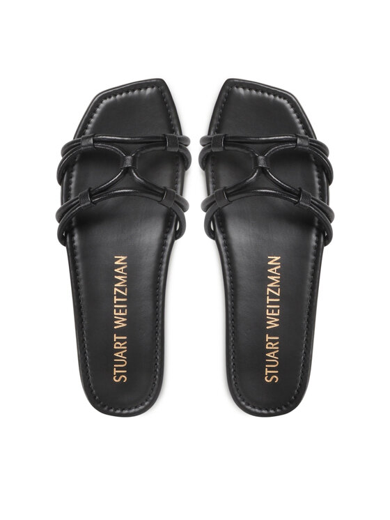 Stuart Weitzman Stuart Weitzman Plätud Wovenknotslidesandal SA616 Must