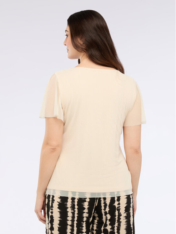Fiorella Rubino Fiorella Rubino T-Shirt G01VL008825N011 Kremowy Regular Fit