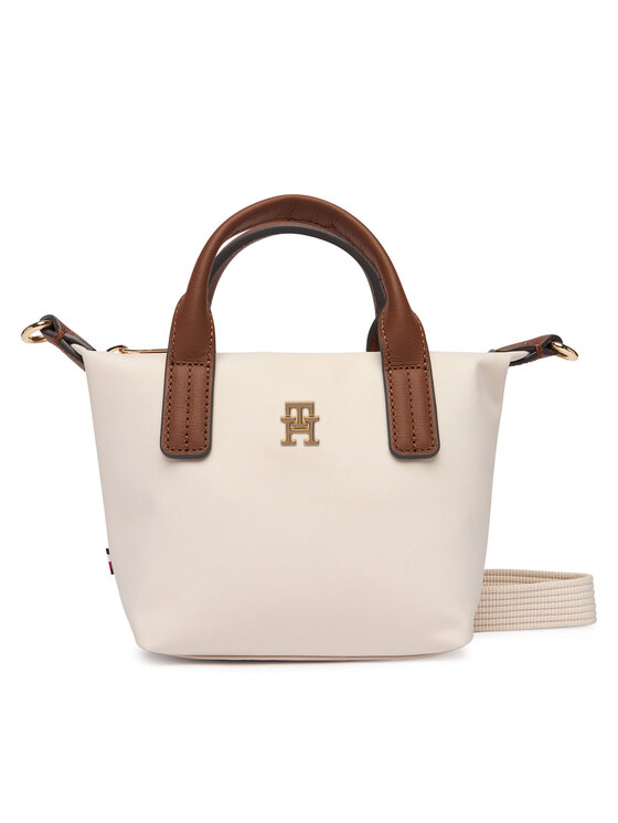 Tommy Hilfiger Tommy Hilfiger Дамска чанта Popette Micro Tote AW0AW18368 Кремав