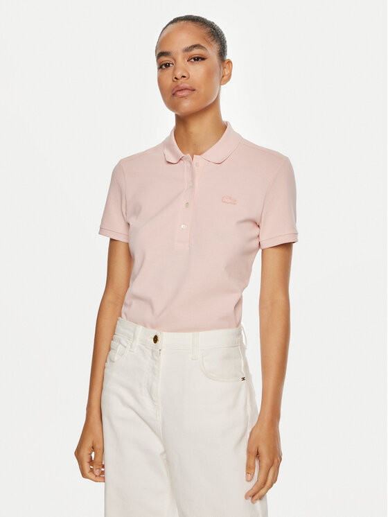Lacoste Polo PF5462 Rosa Slim Fit, taglia : 36