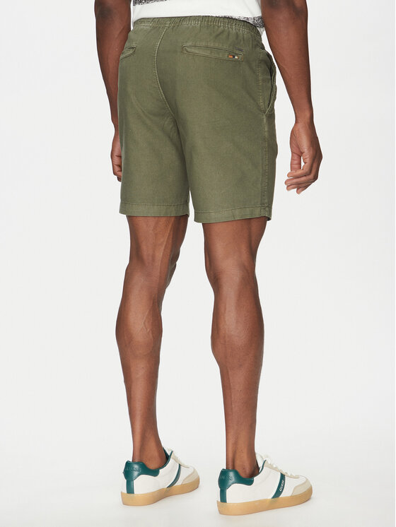 INDICODE INDICODE Šortky z materiálu Wamo 70-728 Zelená Slim Fit