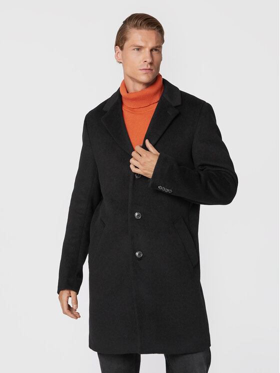 GINO ROSSI Gino Rossi Cappotto di lana Trentino GR22-PLM500 Nero Regular Fit