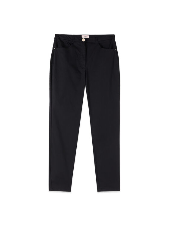 Oltre Oltre Spodnie materiałowe P760R009438N033 Czarny Skin Fit