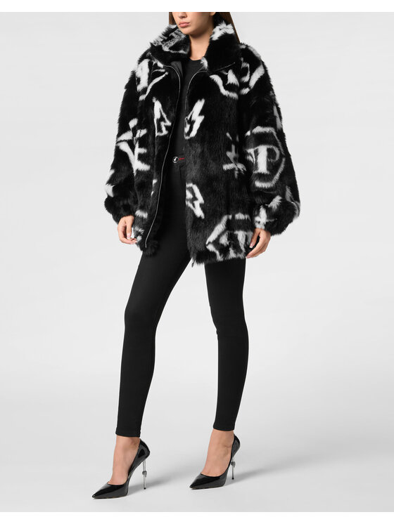 PHILIPP PLEIN PHILIPP PLEIN Vatovaná bunda 1411 Černá Regular Fit