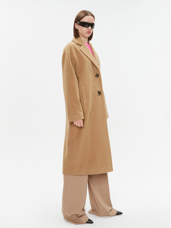 PINKO Pinko Vuneni kaput 101976 A182 Smeđa Regular Fit