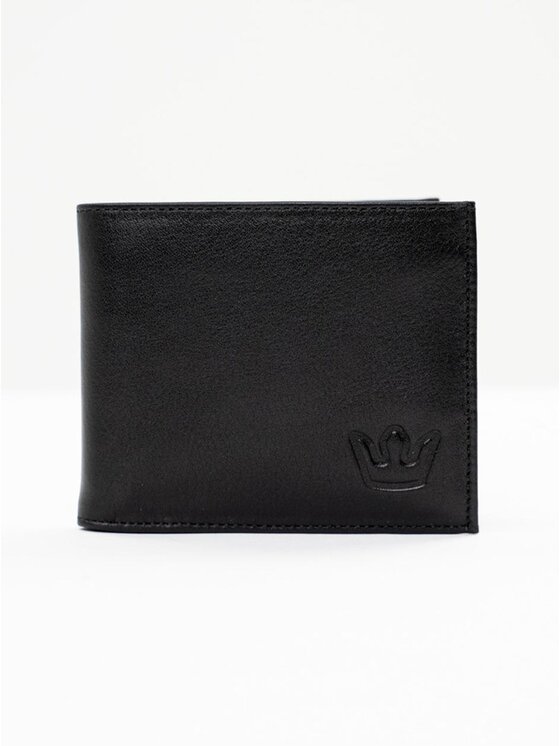 Jigga Wear Jigga Wear Spodnie materiałowe Skórzany Portfel Czarny Jigga Wear Simple Crown Leather uni Czarny