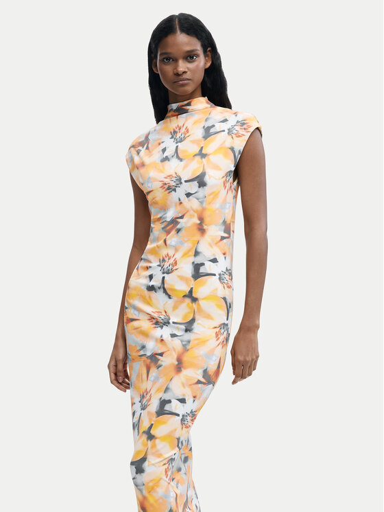 Desigual Desigual Vasarinė suknelė Martha 26SWVK48 Geltona Slim Fit