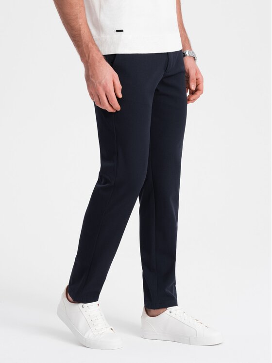 Ombre Ombre Chino kalhoty OM-PACP-0191 Tmavomodrá Regular Fit