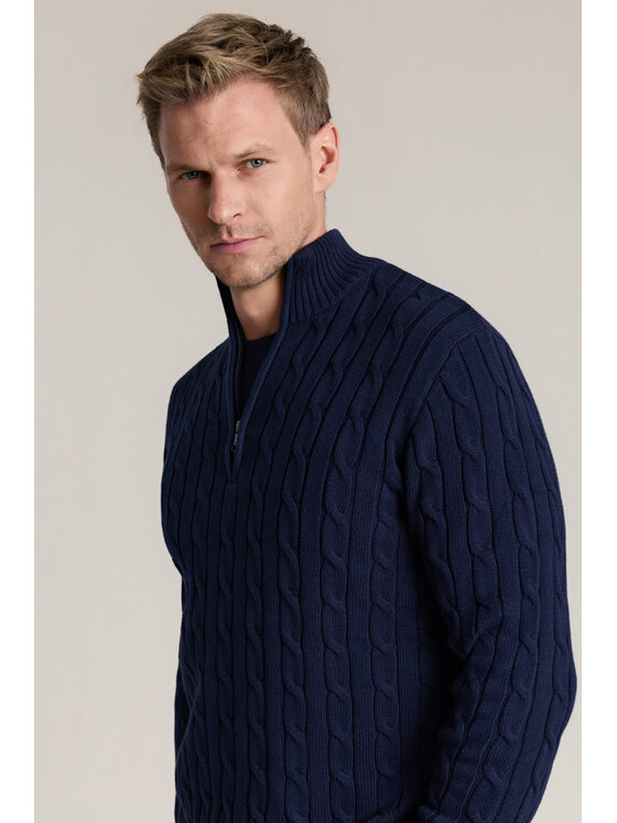 Lancerto Lancerto Sweter Joseph SW073226000002 Granatowy Regular Fit