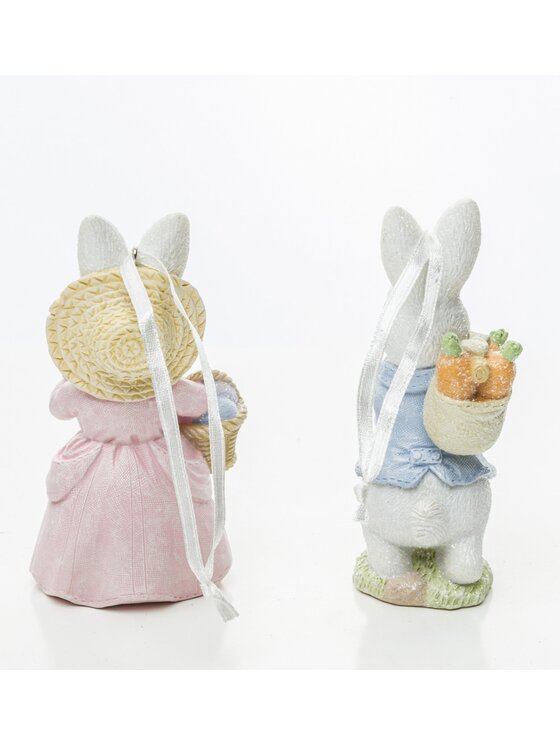 MIAhome MIAhome Zawieszka 2 króliczki ogrodniczki 10x3,5x5 cm Kolorowy