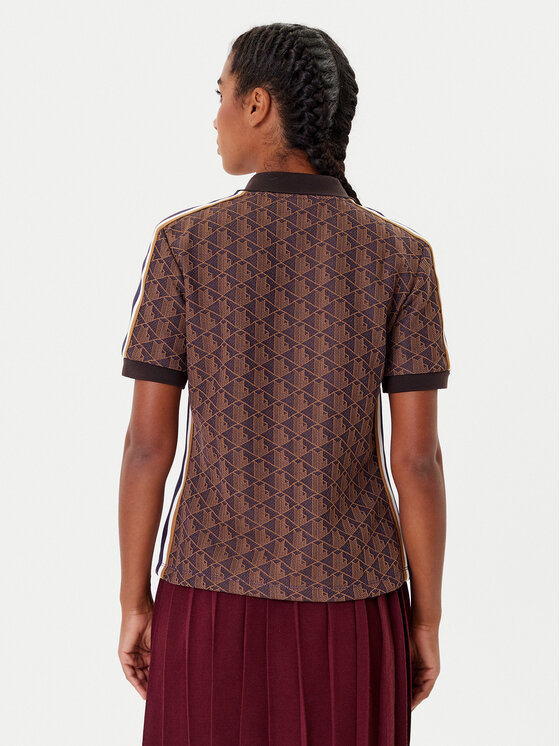 Lacoste Lacoste Тениска с яка и копчета DF3364 Кафяв Slim Fit