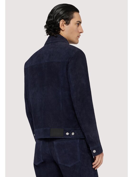 Trussardi Trussardi Giacca di pelle R304M000007N024 Blu Regular Fit