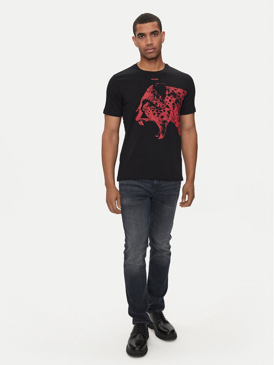 HUGO Hugo T-Shirt Dikobra 50519013 Czarny Regular Fit
