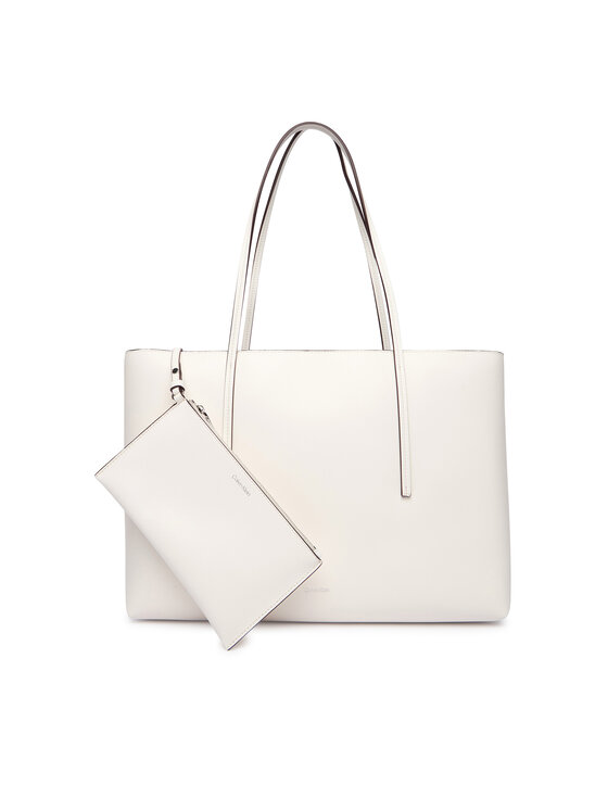 Calvin Klein Calvin Klein Geantă Foil Logo Tote W/Pouch LV04F3274G Alb
