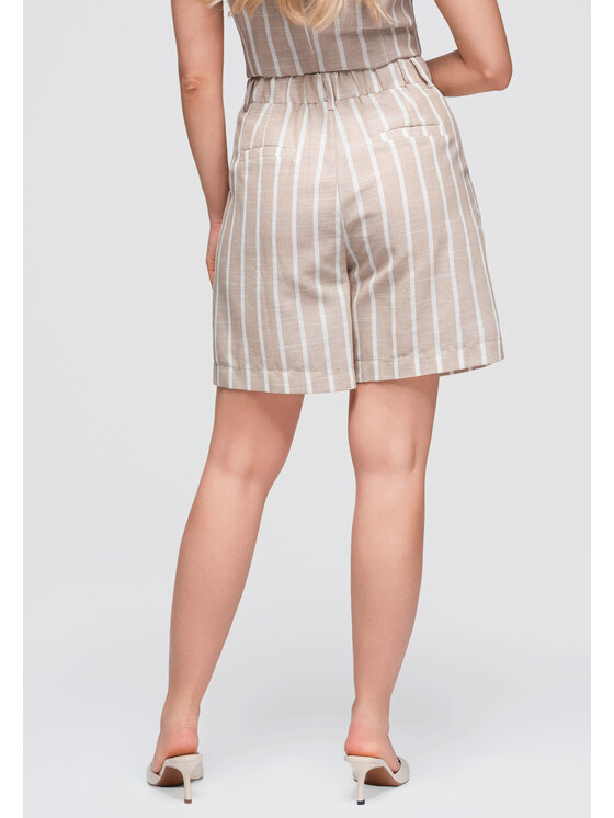 Ombre Ombre Szorty materiałowe OW-ST-E0017 Beżowy Relaxed Fit