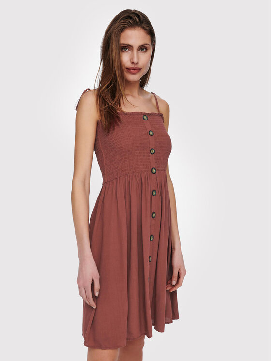 ONLY ONLY Letné šaty Annika 15193884 Hnedá Slim Fit