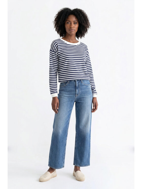 FIGL FIGL Bluzka M1373 Granatowy Regular Fit