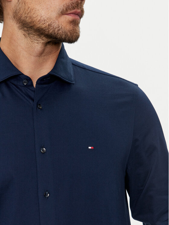 Tommy Hilfiger Tommy Hilfiger Koszula MW0MW35805 Granatowy Slim Fit