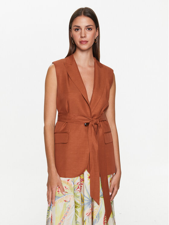 TWINSET Telovnik 231TT2772 Rjava Regular Fit