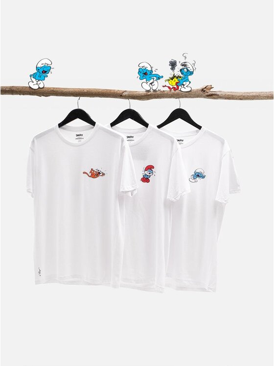Smerfy Smerfy T-Shirt Koszulki papa klakier Funny XL Biały Regular Fit