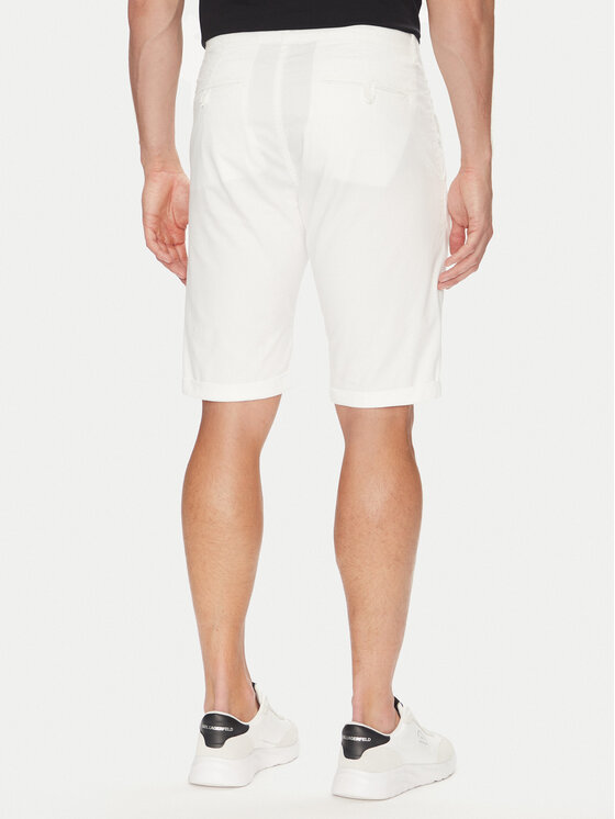 KARL LAGERFELD KARL LAGERFELD Bavlnené šortky 265812 552829 Biela Regular Fit