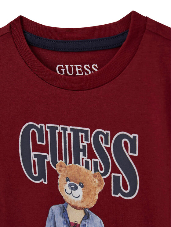 Guess Guess T-Shirt N6RI05 K8HM4 Bordowy Regular Fit
