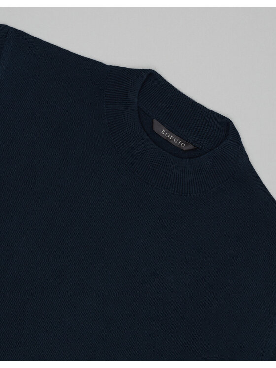 Borgio Borgio Sweter grottole_g Granatowy Comfort Fit