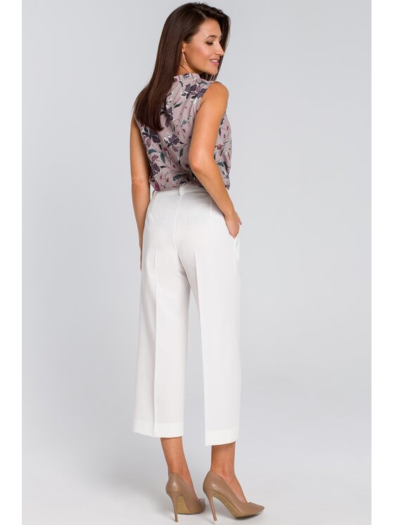 Stylove Stylove Spodnie damskie S139 Biały Wide Leg