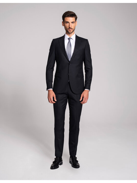 Borgio Borgio Kamizelka rosolini_02 Granatowy Slim Fit