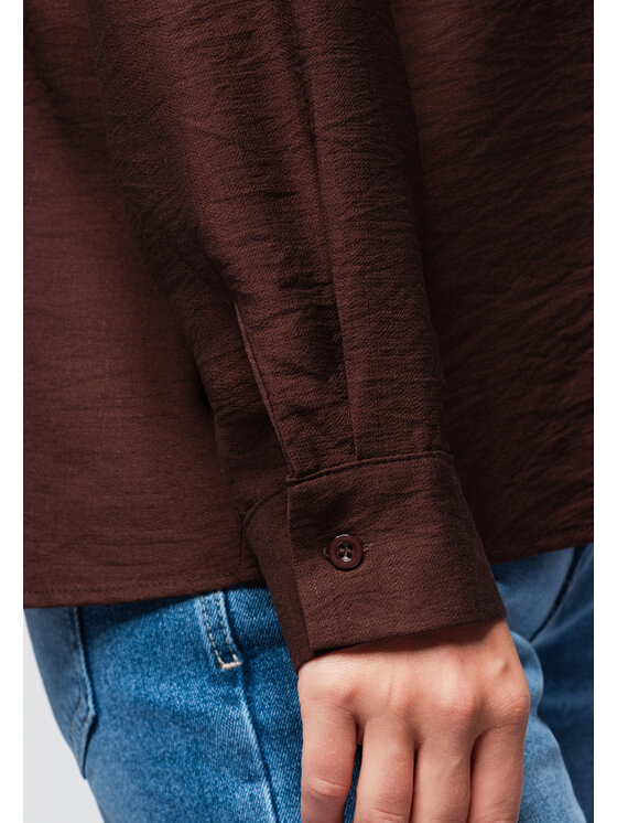 Ombre Ombre Koszula OW-SH-E0073 Brązowy Relaxed Fit