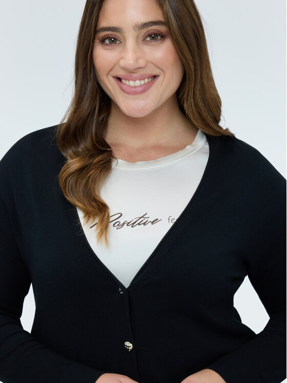 Fiorella Rubino Fiorella Rubino Kardigan M084L008356N033 Czarny Regular Fit
